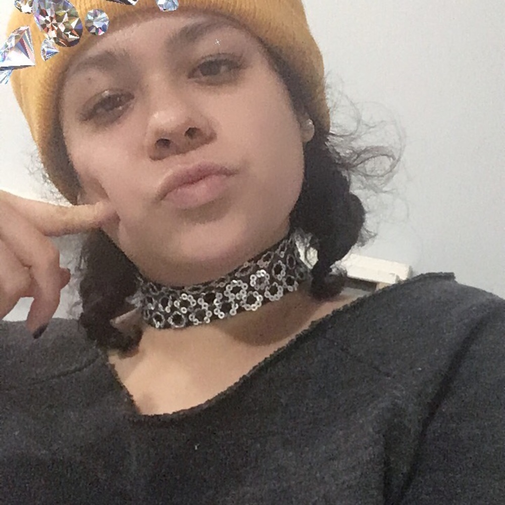 Black silver sequin choker new handmade